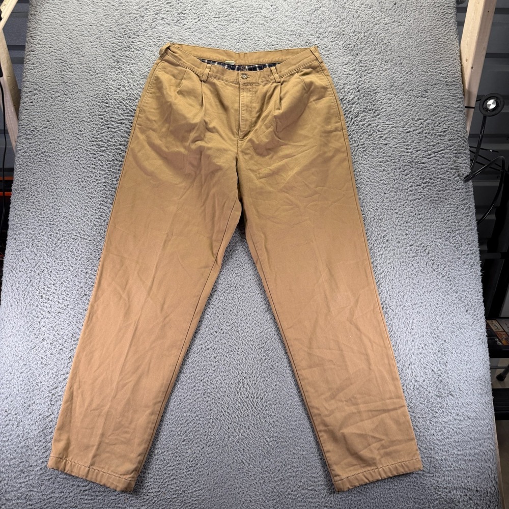 L.L.Bean Double L Sweatpants Men's 36x34 Brown Flannel Lined Natural-Fit Preppy